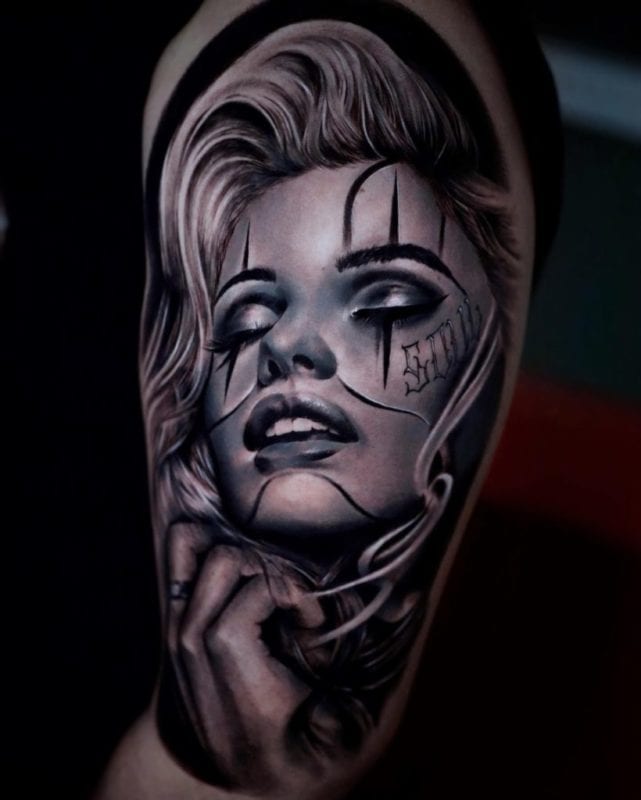 Tattoo Marilyn chicana style realismo