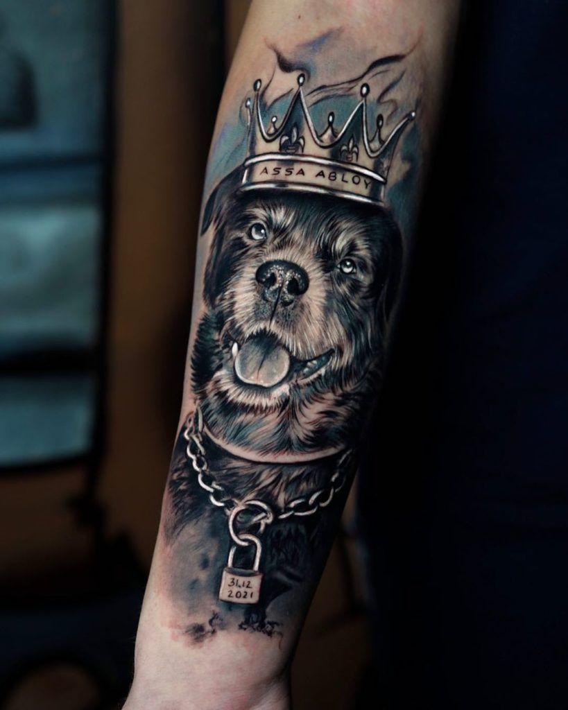 Tattoo perro realista