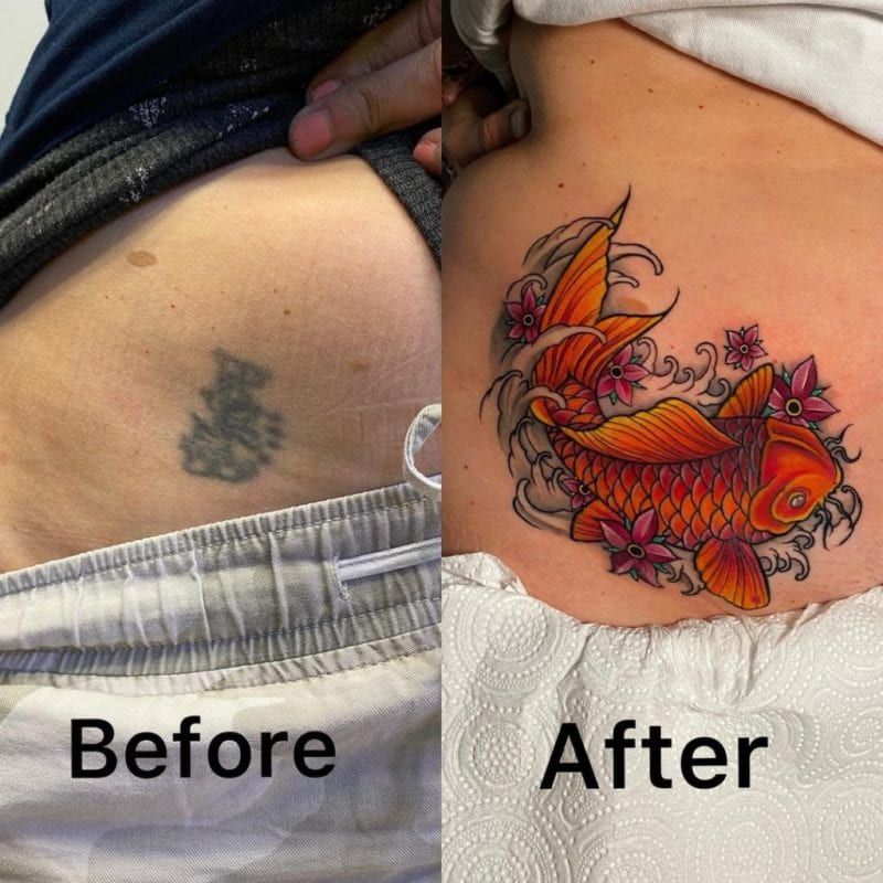 Tattoo cover up Koi