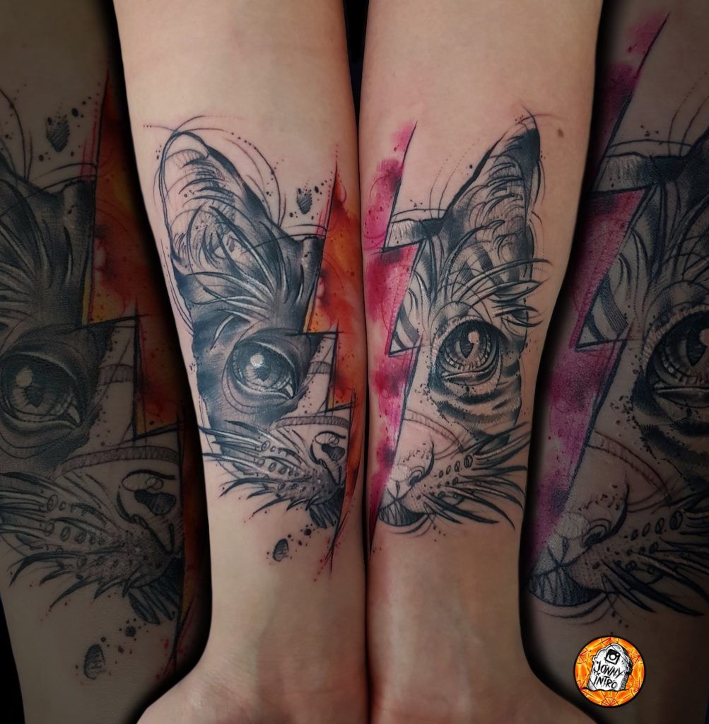 tattoo retrato gatos