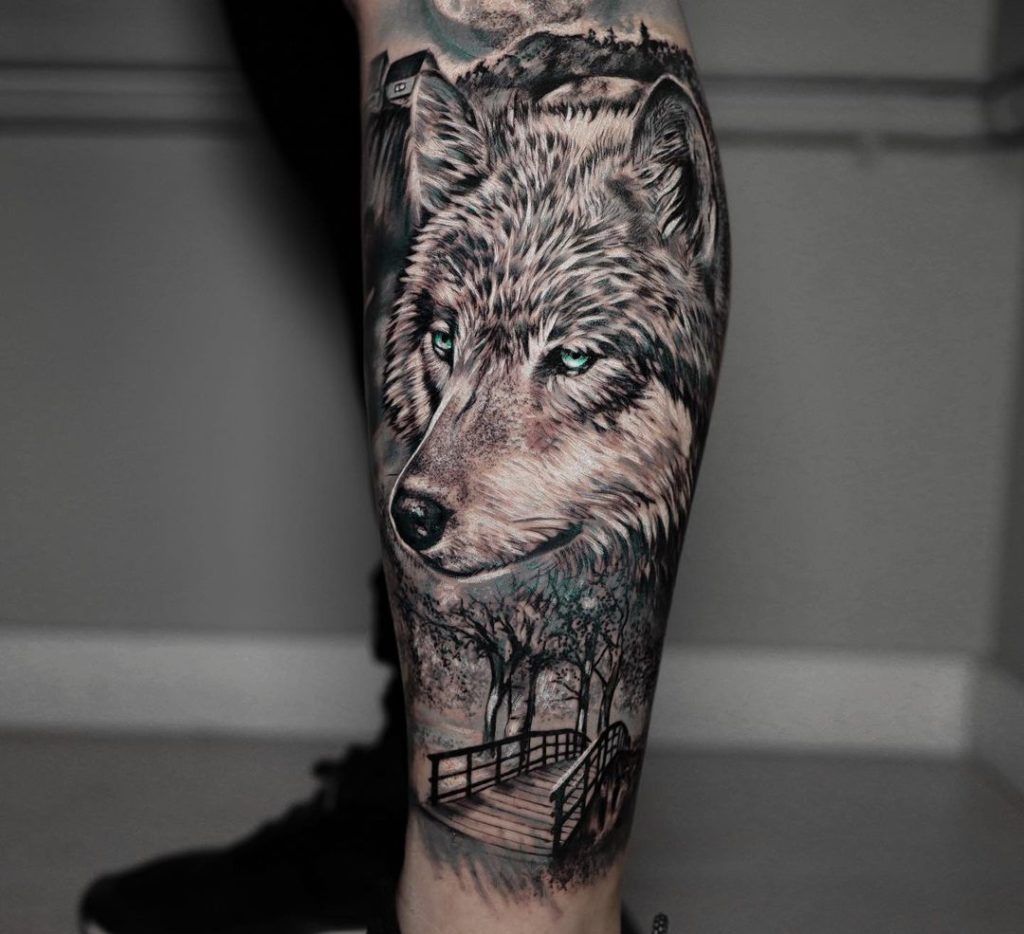 tattoo rostro lobo