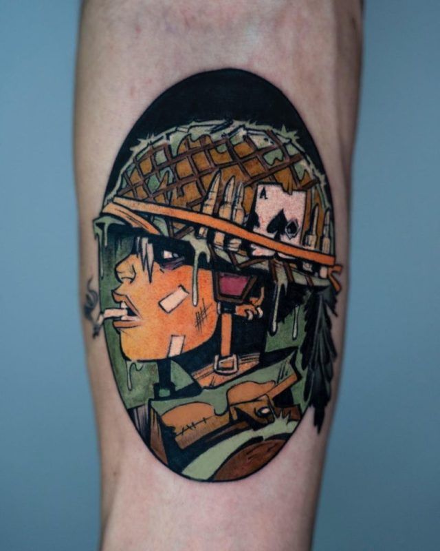 Tattoo gorillaz a color