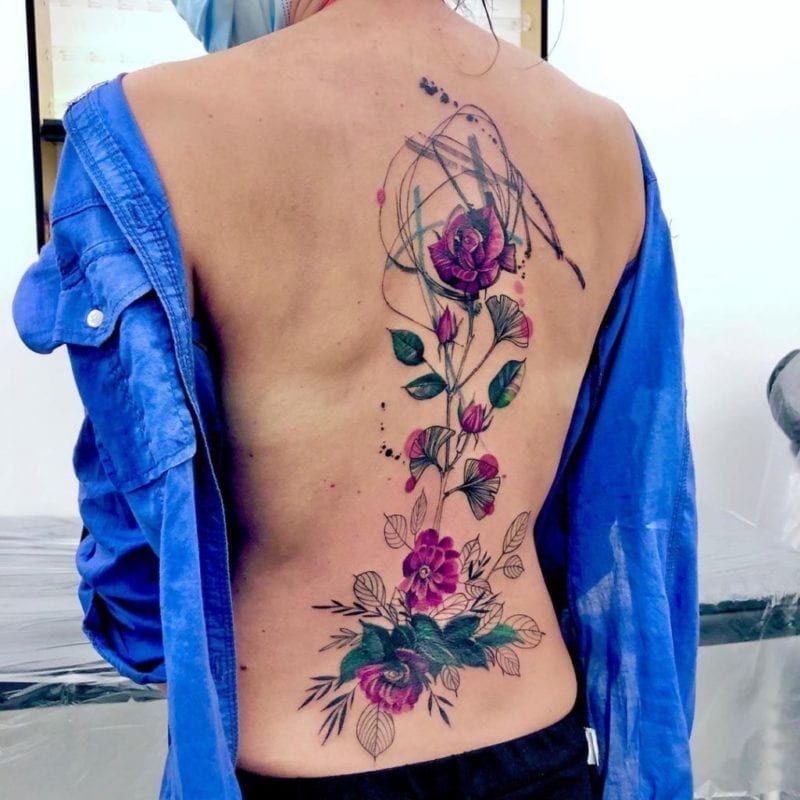 Tattoo flor espalda