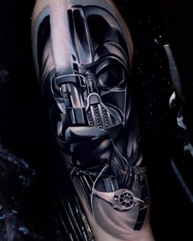 Tattoo Darth Vader contemporary realism