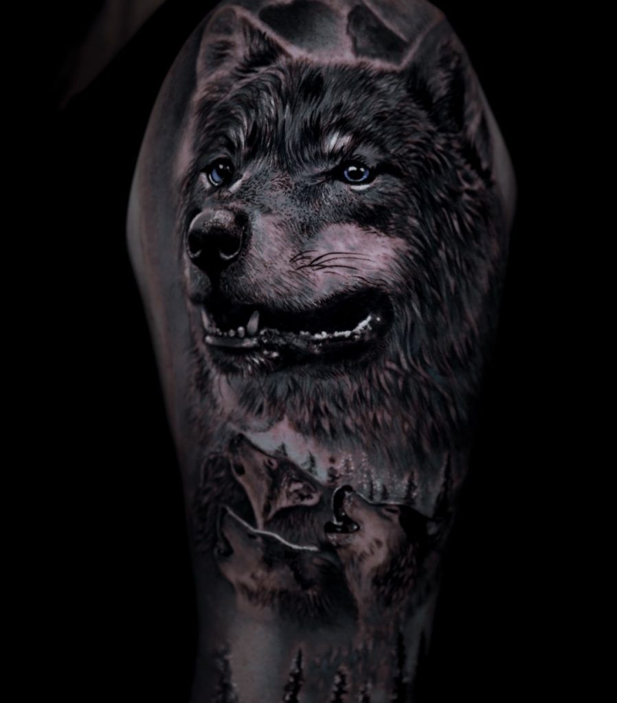 tattoo rostro lobo