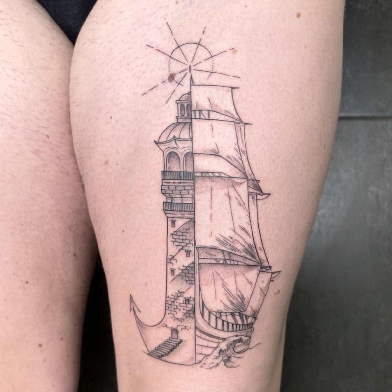 Tattoo Barco faro