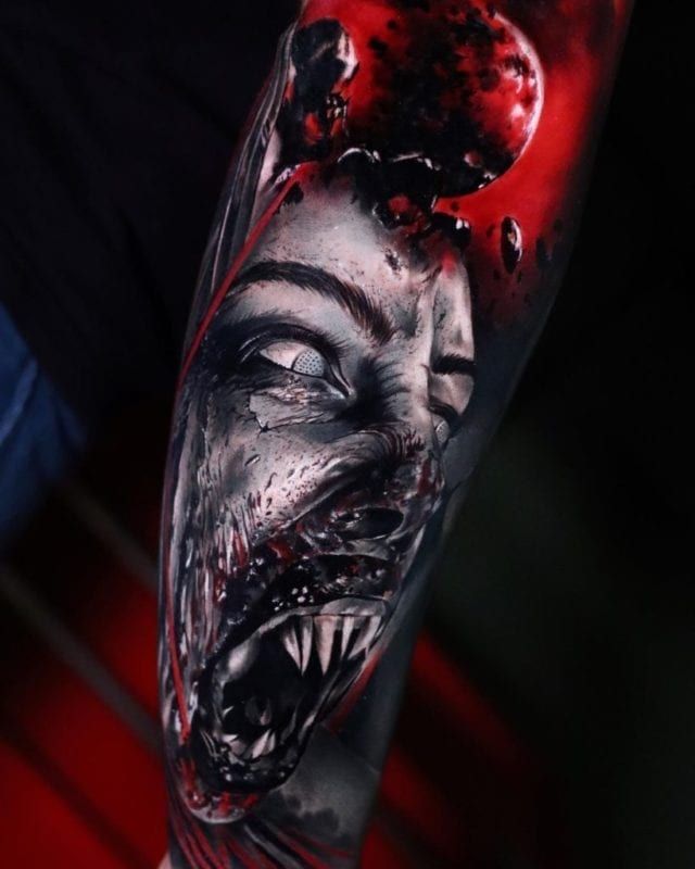 Tattoo alien zombi realismo