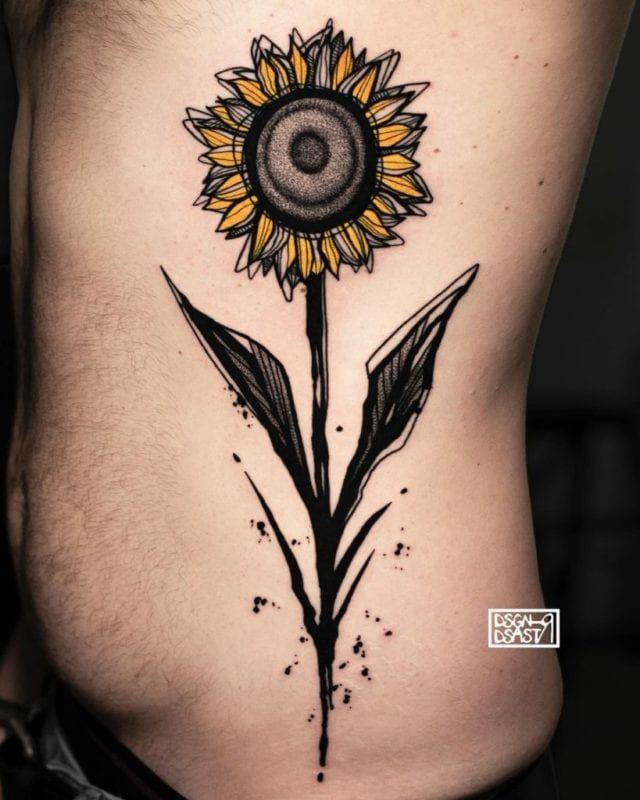 Tattoo girasol sketch