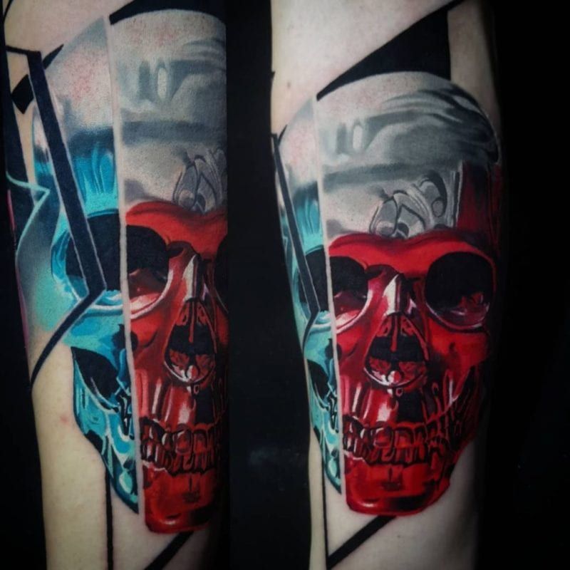 Tattoo calavera rayos x