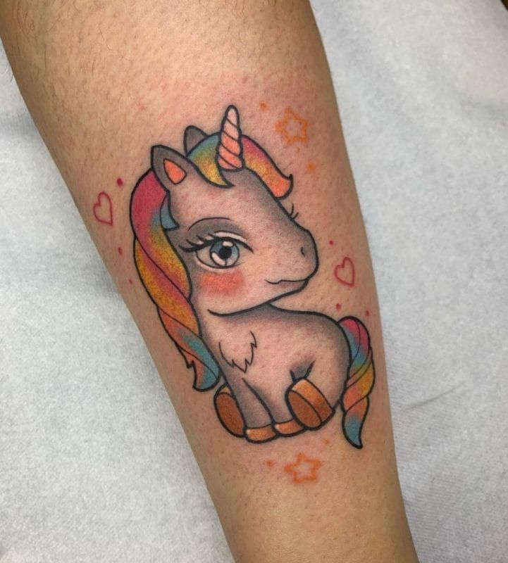 tattoo unicornio kawaii