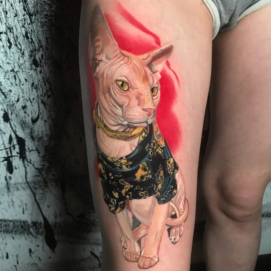 tattoo gato realista